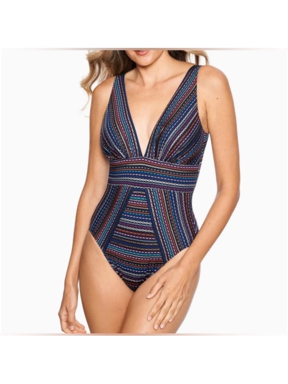 Miraclesuit Shimmer Links Odyssey One Piece Swimsuit Size 8